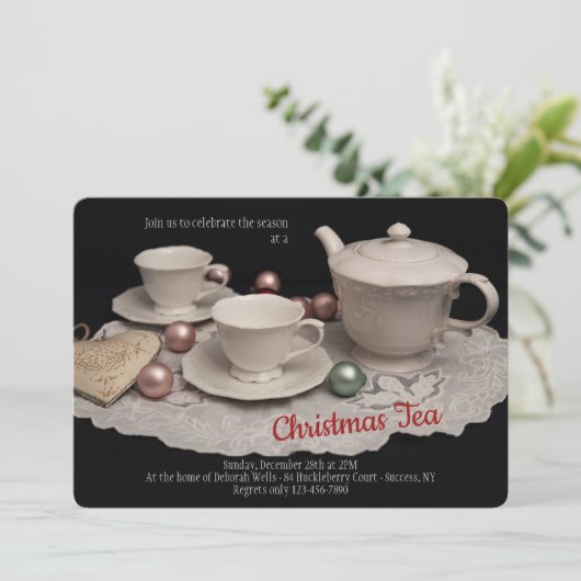 Holiday Tea  Einladung (Stehend Vorderseite)