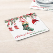 Holiday Teddy Bear Design Rechteckiger Pappuntersetzer (angewinkelt)