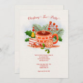 Holiday Tee Party Einladung (Vorne/Hinten)