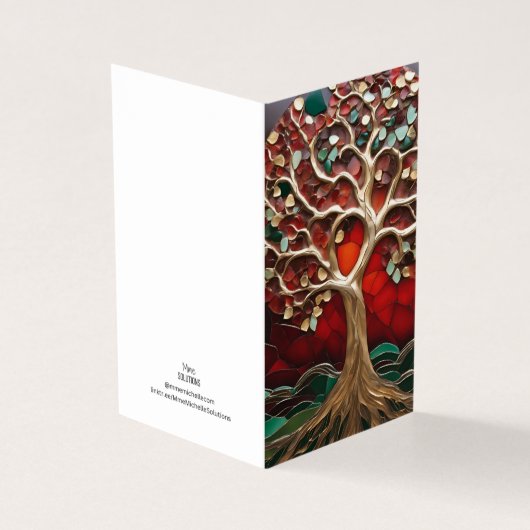 Holiday Theme Tree Vitrail Mosaik gebrochenes Glas (Vorderseite)