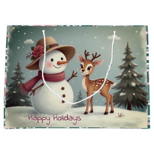 Holiday Themed Paper Große Geschenktüte (Vorderseite)