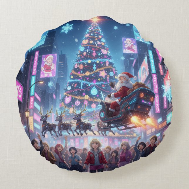 Holiday Throw Pillow Rundes Kissen (Rückseite)