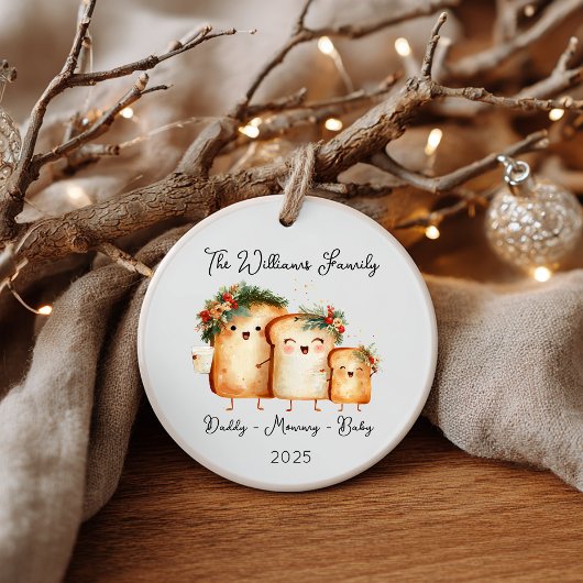 Holiday Toast Family Christmas Keramik Ornament