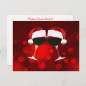 Holiday Toasting Funny Wine Postkarte (Vorne/Hinten)