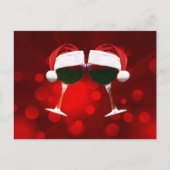 Holiday Toasting Funny Wine Postkarte (Vorderseite)