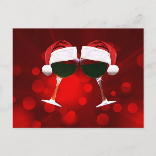 Holiday Toasting Funny Wine  Postkarte (Vorderseite)