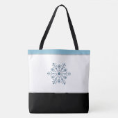 Holiday Tote Bag Blue Schneeflocke Tasche (Vorderseite)