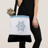 Holiday Tote Bag Blue Schneeflocke Tasche (Von Nahem)