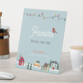 Holiday Town/Village Blue Baby Duwer Favoriten Sockelschild