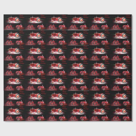 Holiday Tractor wrapping paper Geschenkpapier (Flach)