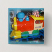 Holiday Train Square Button Weihnachts-Button (Vorderseite)