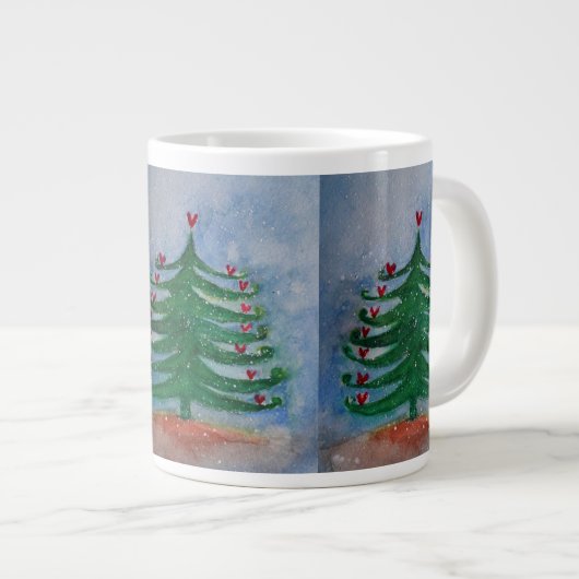 Holiday Tree Ornament Jumbo-Tasse (Vorderseite Rechts)