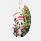 Holiday Tree Panda Bear Grandtochter Keramik Ornament (Links)