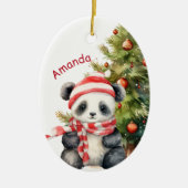 Holiday Tree Panda Bear Grandtochter Keramik Ornament (Vorne)