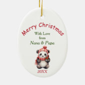 Holiday Tree Panda Bear Grandtochter Keramik Ornament (Hinten)