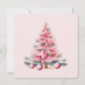 Holiday Tree Pink Abendessen Einladung (Rückseite)