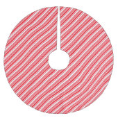Holiday Tree Skirt Candy Cane Strip Polyester Weihnachtsbaumdecke (Vorderseite)