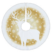 Holiday Tree Skirt Deer Polyester Weihnachtsbaumdecke (Vorderseite)