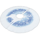 Holiday Tree Skirt Deer Polyester Weihnachtsbaumdecke (Schrägansicht)