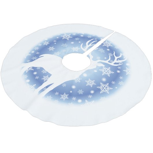 Holiday Tree Skirt Deer Polyester Weihnachtsbaumdecke (Schrägansicht)