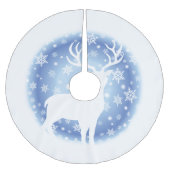 Holiday Tree Skirt Deer Polyester Weihnachtsbaumdecke (Vorderseite)