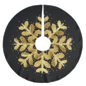 Holiday Tree Skirt Snowflake Polyester Weihnachtsbaumdecke (Vorderseite)