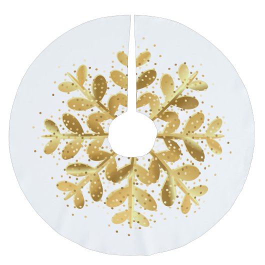 Holiday Tree Skirt Snowflake Polyester Weihnachtsbaumdecke (Vorderseite)