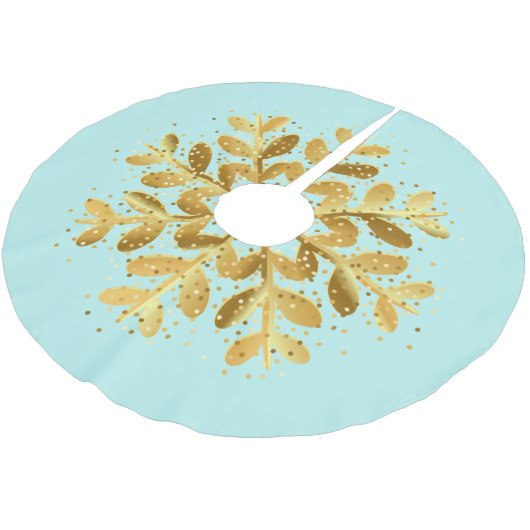 Holiday Tree Skirt Snowflake Polyester Weihnachtsbaumdecke (Schrägansicht)