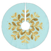 Holiday Tree Skirt Snowflake Polyester Weihnachtsbaumdecke (Vorderseite)