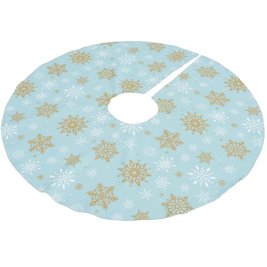 Holiday Tree Skirt Snowflakes Polyester Weihnachtsbaumdecke (Schrägansicht)