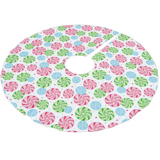 Holiday Tree Skirt Snowflakes Polyester Weihnachtsbaumdecke (Schrägansicht)