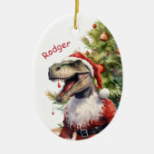 Holiday Tree T-Rex Dinosaur Grandson Keramik Ornament (Vorne)