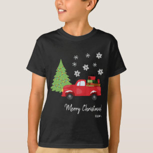 Holiday Tree Vintag LKW Frohe Weihnachtsfamilie T-Shirt