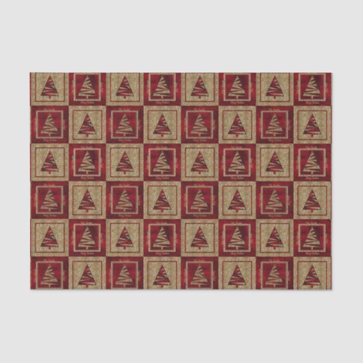 Holiday Trees in Cheetah Print und Red Seidenpapier (Vorderseite)
