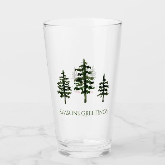 Holiday Trio of Trees Glass Tumbler (Vorderseite)