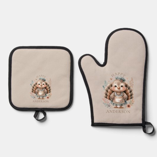 Holiday Türkei Hinzufügen benutzerdefinierten Text Ofenhandschuh & Topflappen-Set (Vorderseite)