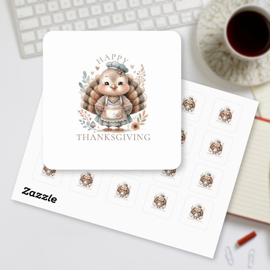 Holiday Türkei Hinzufügen benutzerdefinierten Text Quadratischer Aufkleber