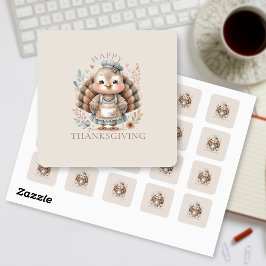 Holiday Türkei Hinzufügen benutzerdefinierten Text Quadratischer Aufkleber