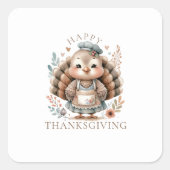 Holiday Türkei Hinzufügen benutzerdefinierten Text Quadratischer Aufkleber (Vorderseite)