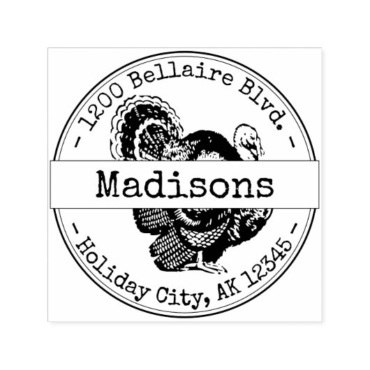 Holiday Turkey Schreibwriter Schriftart Rücksendea Permastempel (Design)