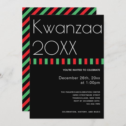 Holiday Typografie Kwanzaa Einladung (Vorne/Hinten)
