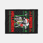 Holiday Ugly Sweater Ich bevorzuge Halloween Weihn Fleecedecke (Vorderseite (Horizontal))