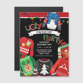 Holiday Ugly Sweater Party Magneteinladung (Vorne/Hinten)