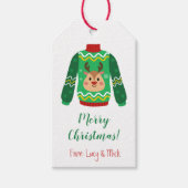 Holiday Ugly Sweater, Personalisierte Weihnachten Geschenkanhänger (Vorderseite)