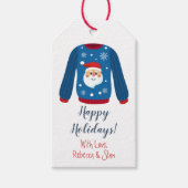 Holiday Ugly Sweater, Personalisierte Weihnachten Geschenkanhänger (Vorderseite)