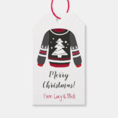 Holiday Ugly Sweater, Personalisierte Weihnachten Geschenkanhänger (Vorderseite)