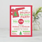 Holiday Ugly Sweater Weihnachts-Party Einladung (Stehend Vorderseite)