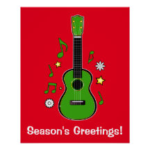 Holiday Ukulele mit Anmerkungen und Sternen