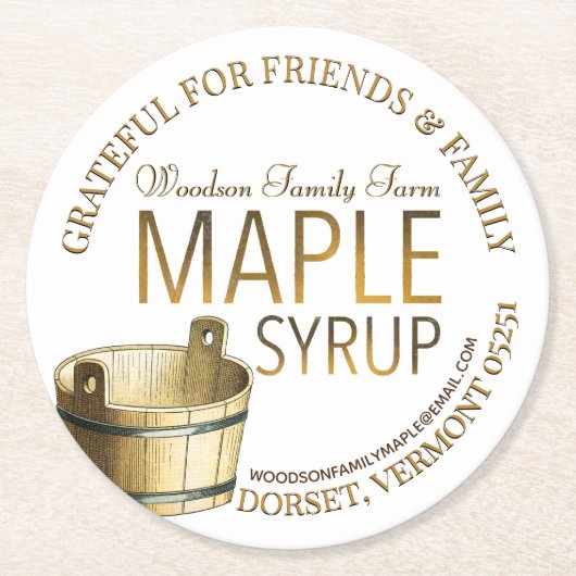 Holiday Untersetzer Maple Syrup Geschenk Erntedank (Vorderseite)