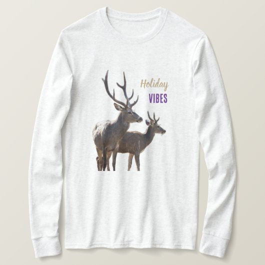 Holiday Vibes Deers Long Sleeves Top (Design vorne)